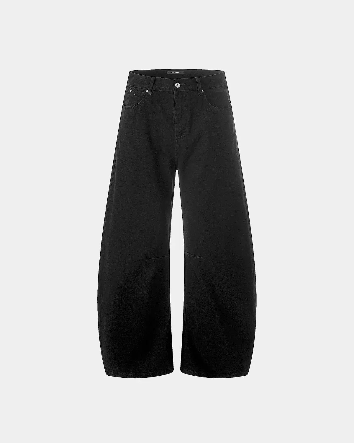 Black baggy jeans from Inflation Streetwear with a relaxed fit, featuring a casual urban style and classic denim texture.