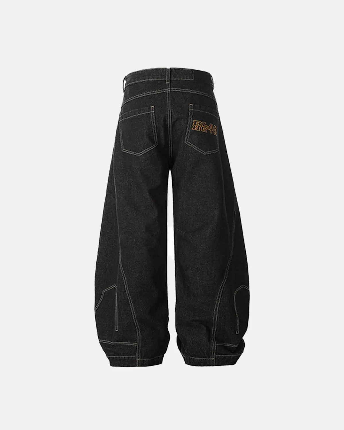 Raw Color Super Baggy Jeans from Flation Streetwear with a loose fit and distressed detailing, displayed on a hanger.