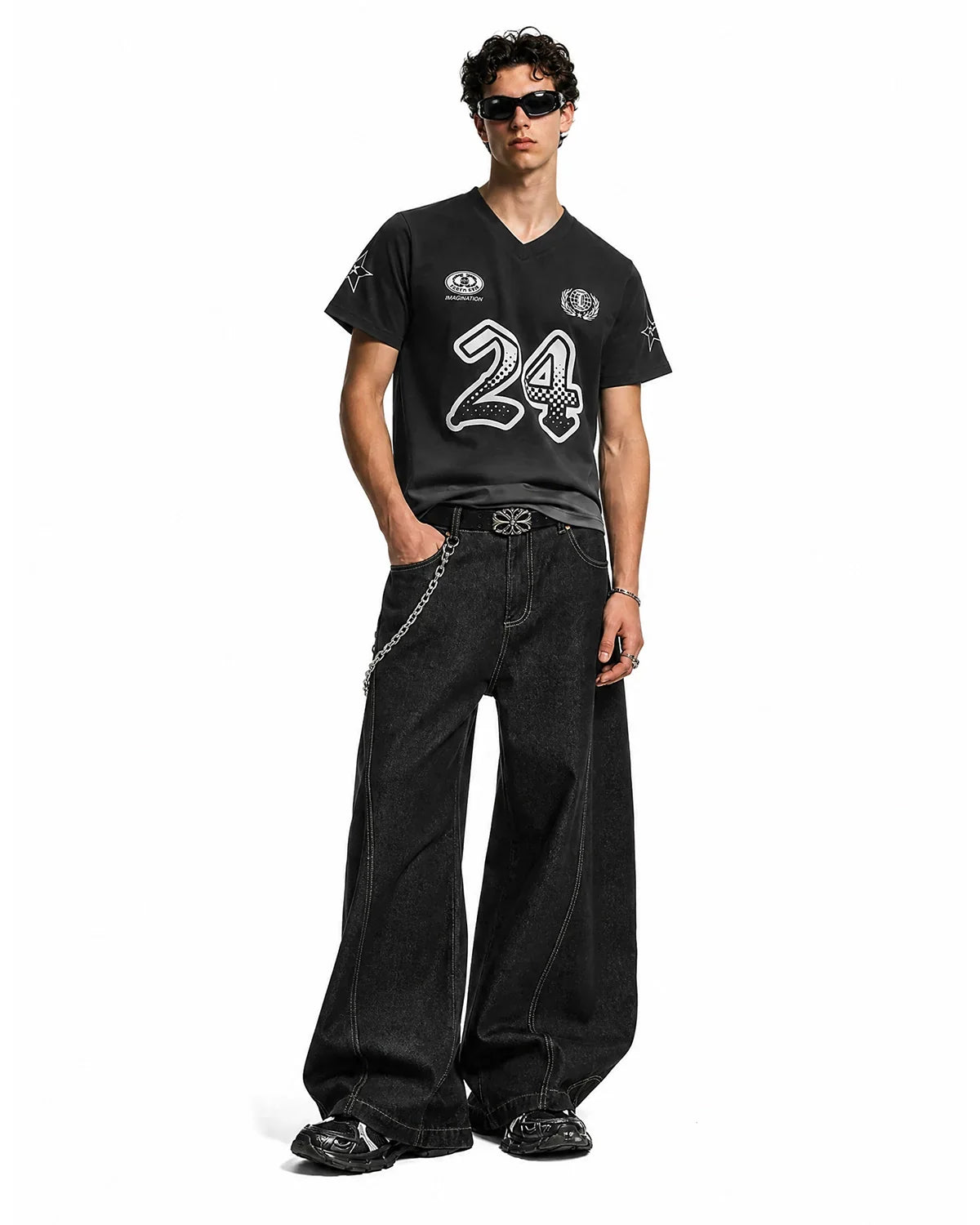 Inflation Streetwear Gradient Number Graphic Jersey Tee featuring vibrant color transitions and bold number design.