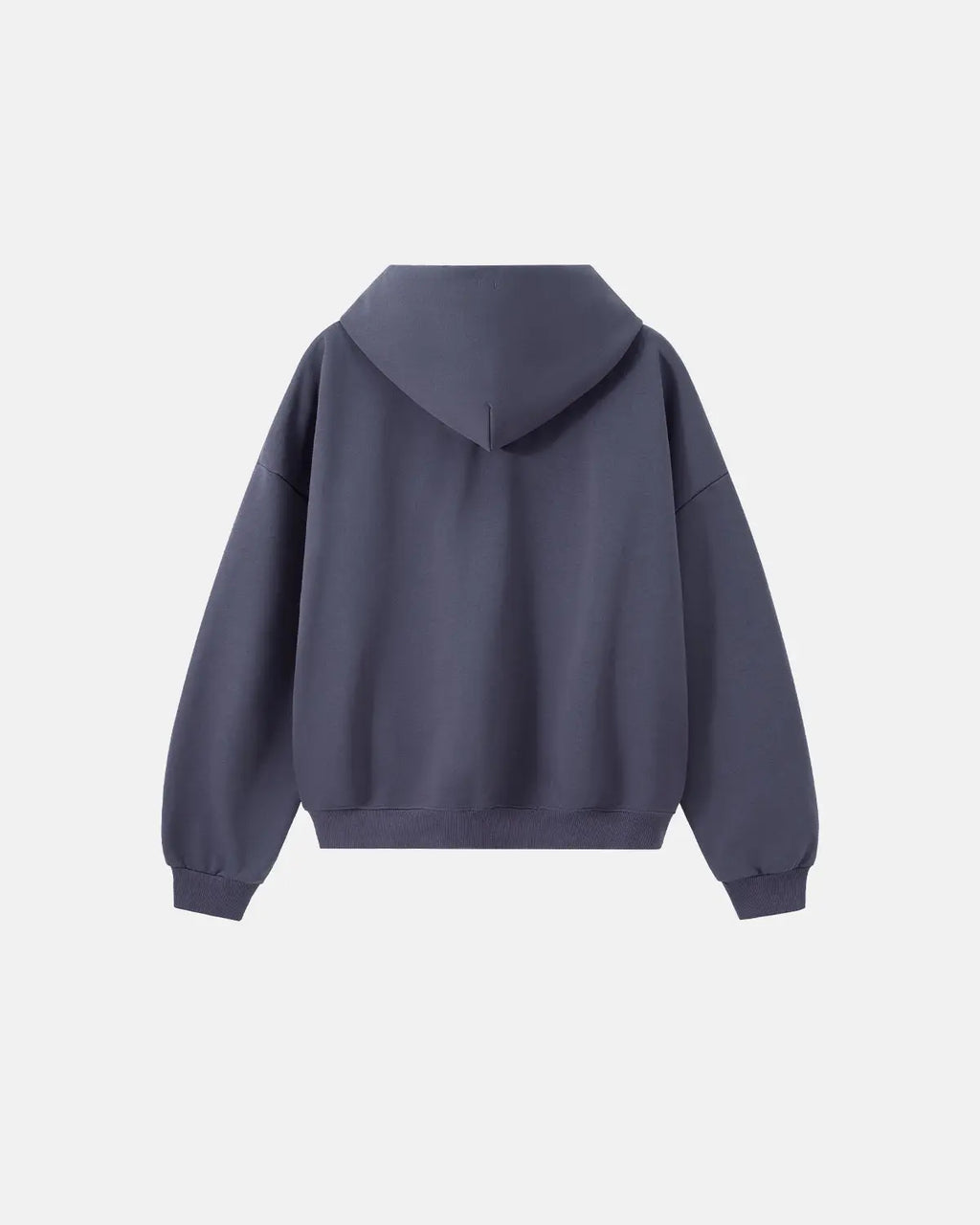 Blank boxy fit French terry hoodie from Flation Streetwear, shown in a relaxed fit with a hood and casual style.