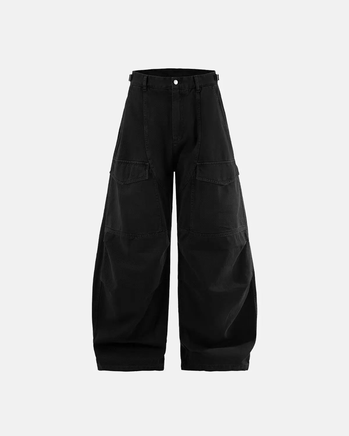 Flation streetwear cargo pants with multiple pockets, garment washed for a casual, rugged look, shown in a relaxed fit.