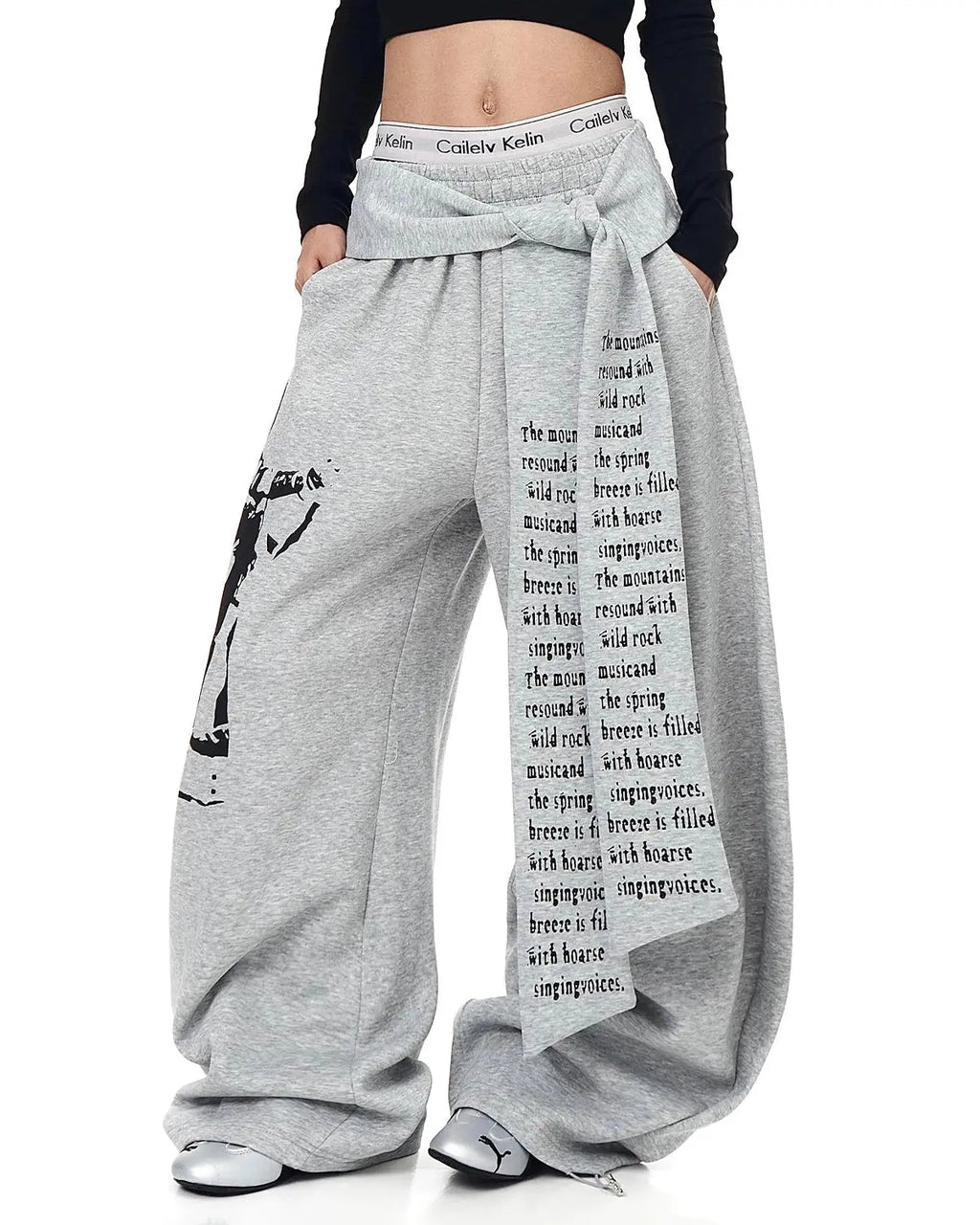 Inflation Graphic Printing Baggy Sweatpants with bold streetwear design and relaxed fit, featuring colorful graphic print on soft fabric.