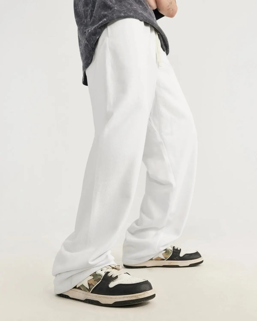 Inflation Heavyweight Straight-Leg Sweatpant in neutral color, featuring a relaxed fit and comfortable waistband for streetwear style.