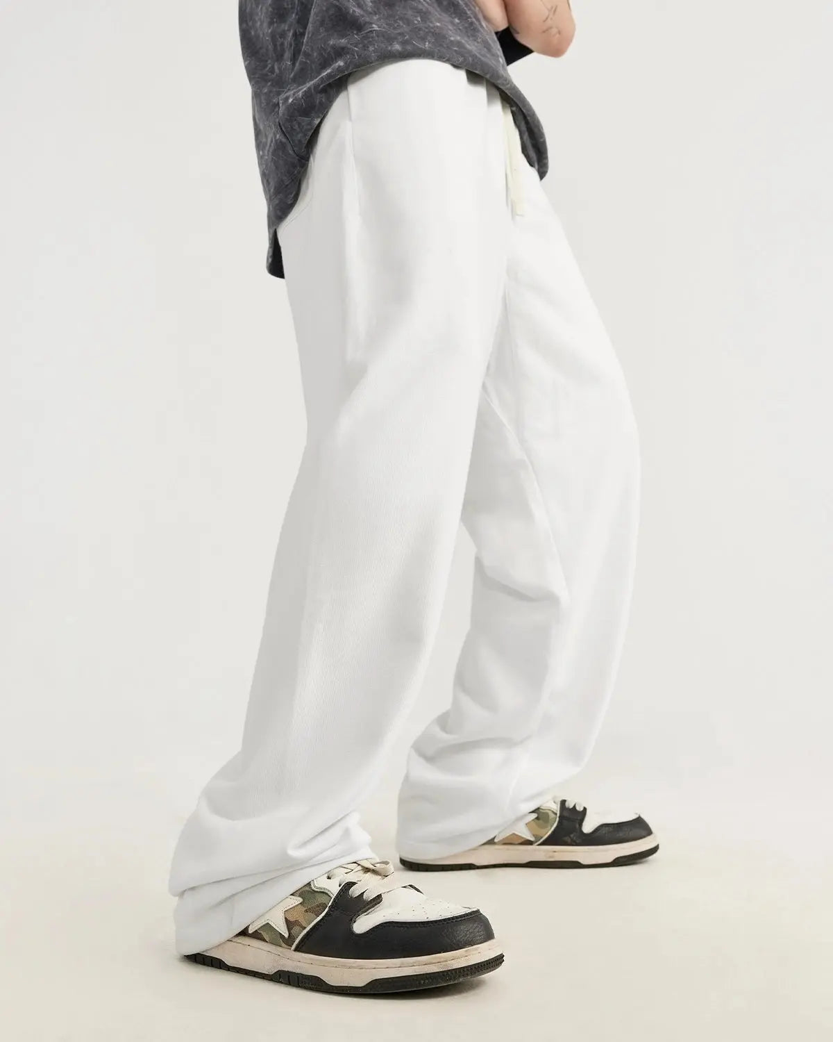 Inflation Heavyweight Straight-Leg Sweatpant in neutral color, featuring a relaxed fit and comfortable waistband for streetwear style.