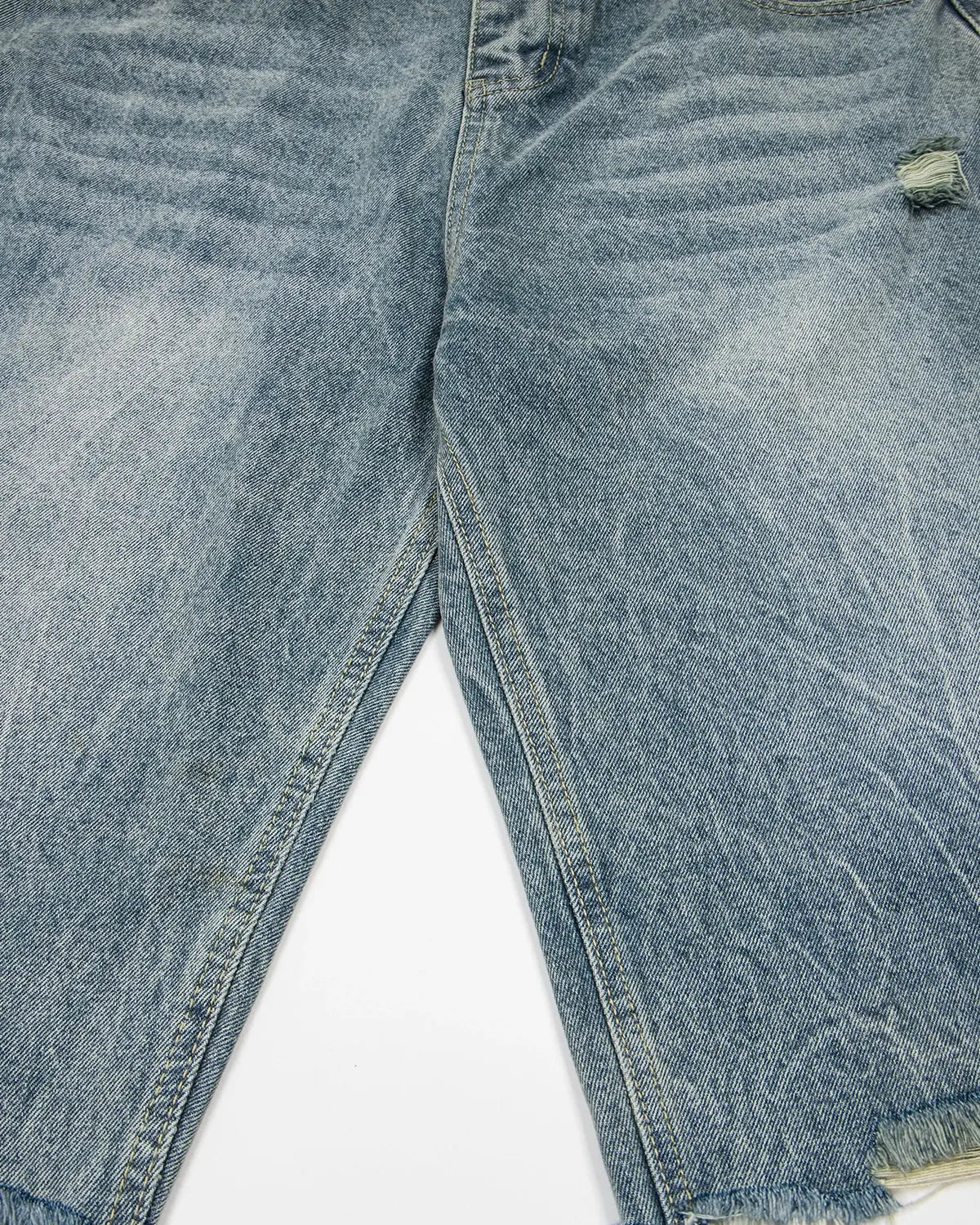 Inflation Streetwear leopard patchwork jorts, denim pants with bold leopard print and patchwork design, casual streetwear style.