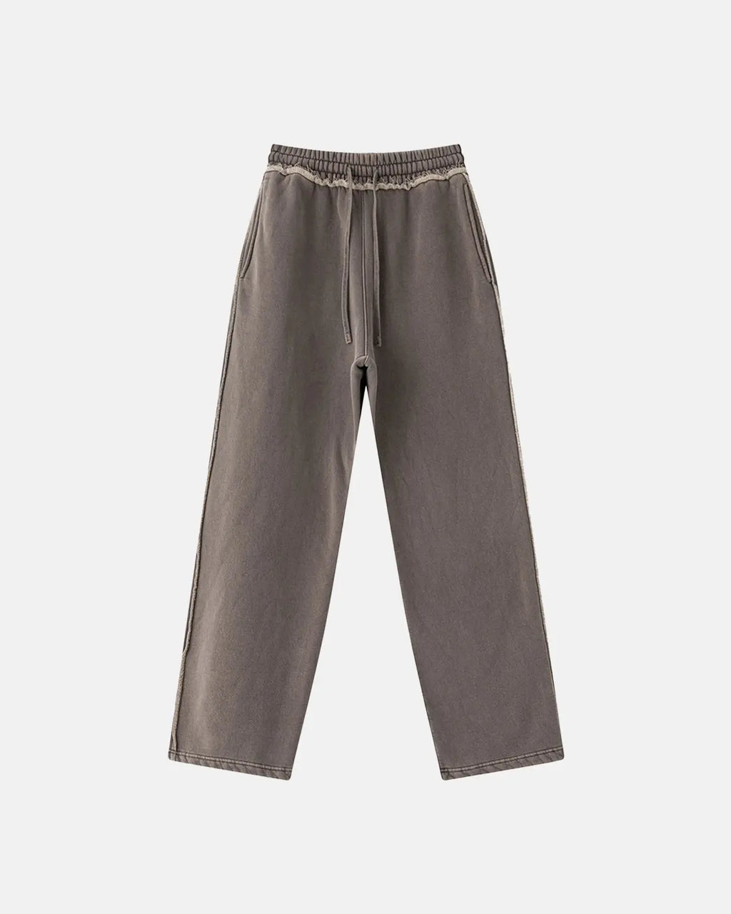 Flation Wash Patchwork straight-leg sweatpants, casual streetwear pants with patchwork design and relaxed fit.