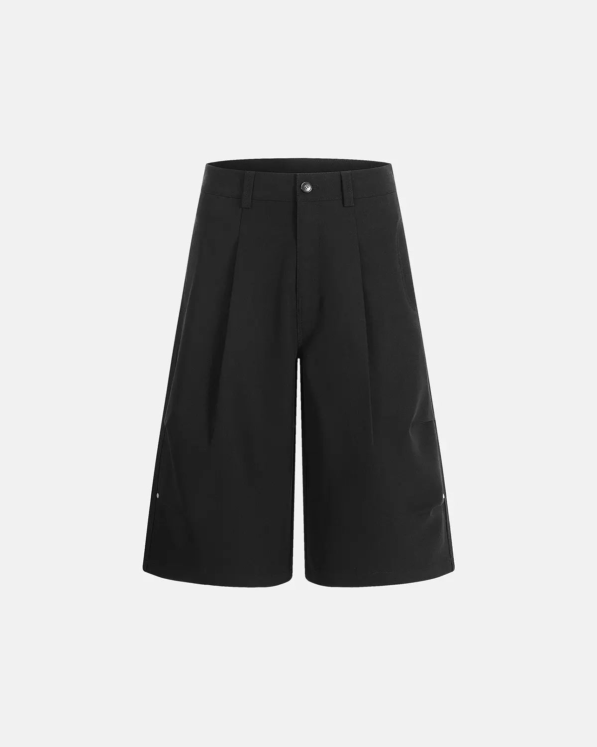 Inflation Streetwear pleated cinch back tailored shorts, stylish pants with a high waist and pleated design, in a modern streetwear style.