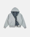 Reversible plaid cropped hoodie by Inflation Streetwear featuring a stylish, color-blocked design and comfortable fit.