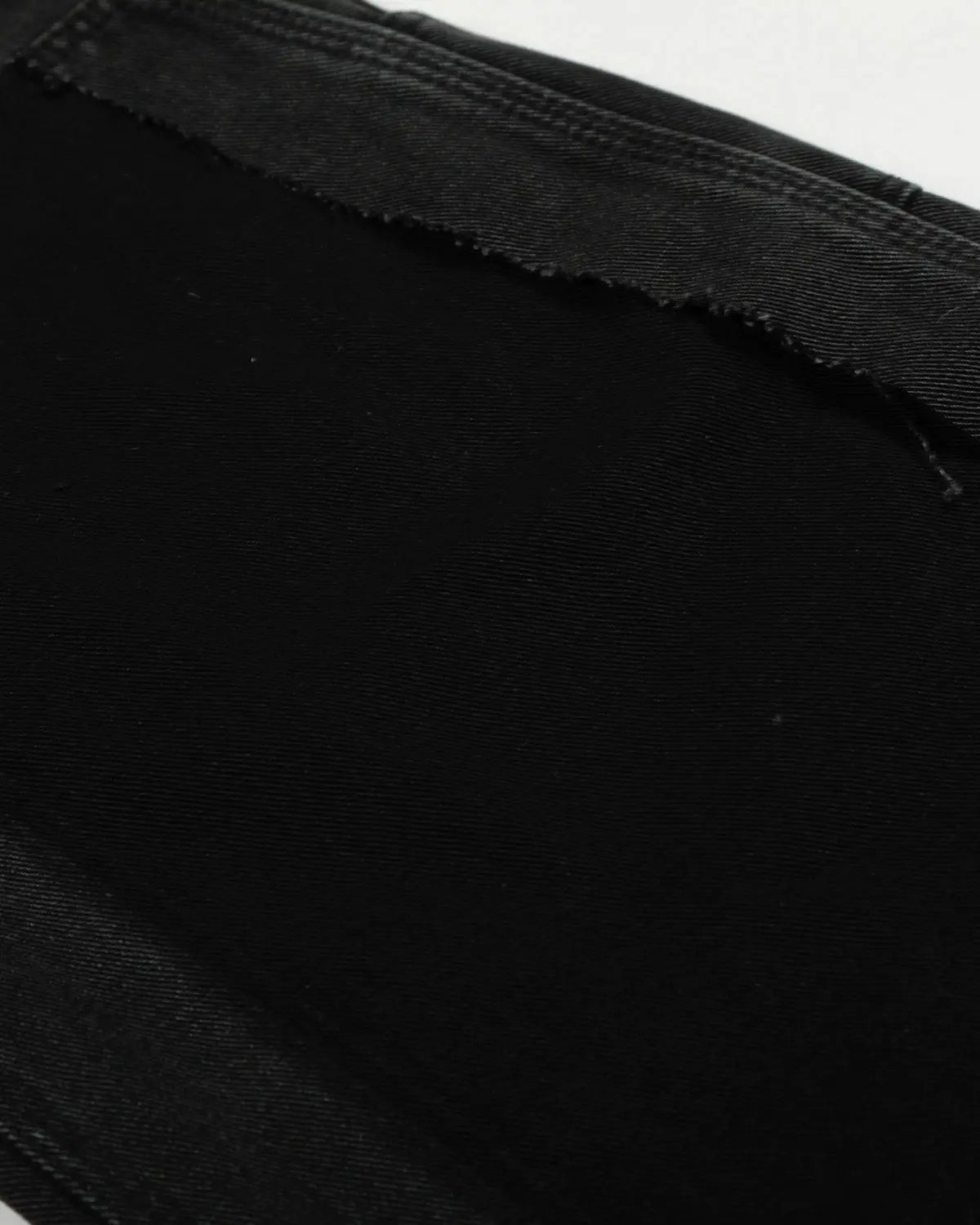 Black patchwork barrel jeans from Inflation Streetwear featuring a relaxed fit and unique patchwork design.