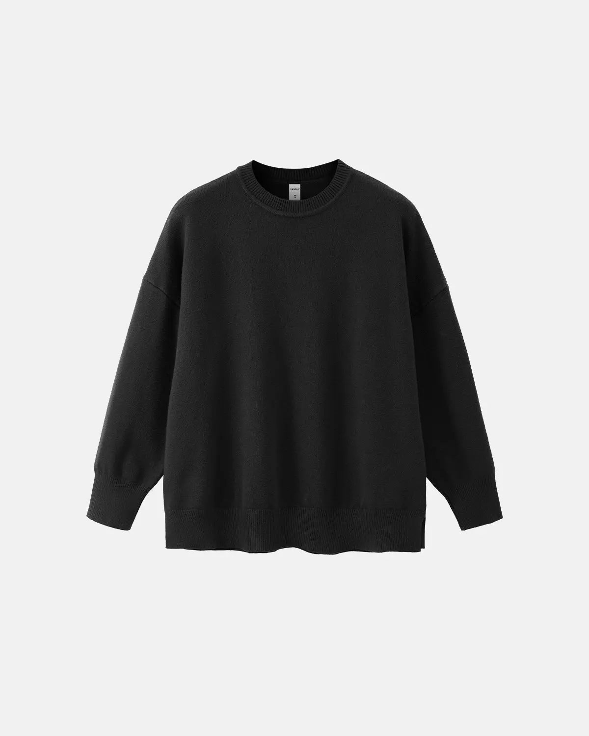 Inflation Streetwear crew neck knit sweater in soft fabric, featuring a classic design and ribbed cuffs, ideal for casual wear.