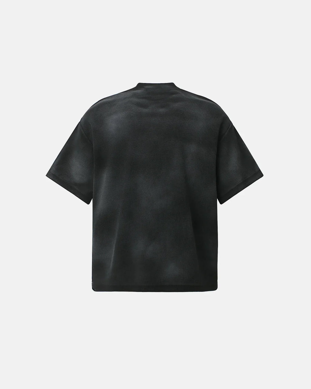 Black cotton T-shirt with gothic letter print from INFLATION streetwear, featuring bold gothic-style lettering on the front.