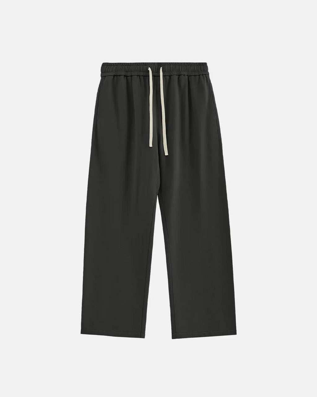 Heavyweight straight-leg sweatpants from INFLATION streetwear collection, showing the relaxed fit and soft fabric texture.