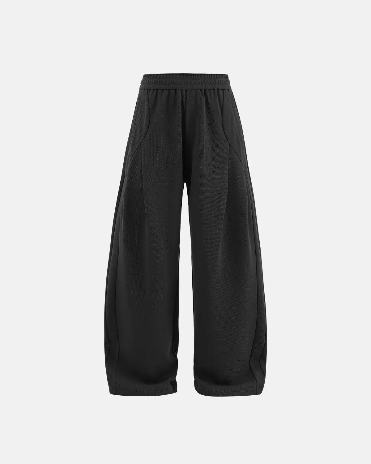 Deconstructed wide leg sweatpants by INFLATION with oversized fit and unique design details, casual streetwear style.