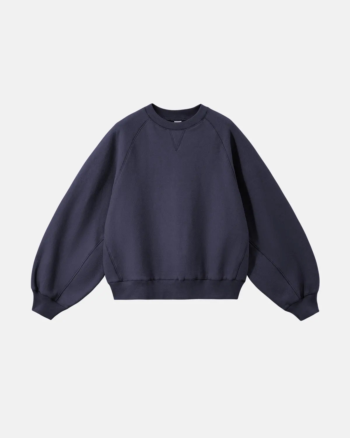 Inflation Batwing Sleeve Fleece Crewneck Sweatshirt in soft fabric, featuring oversized batwing sleeves and a cozy fit.