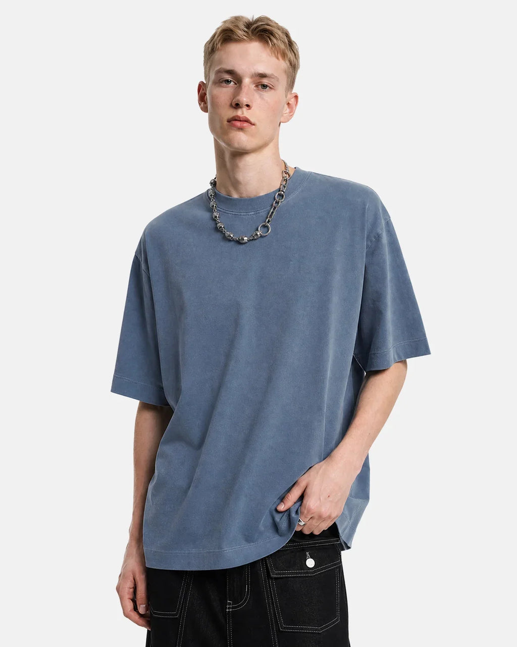 Acid washed cotton T-shirt by INFLATION featuring a relaxed fit and vintage-inspired streetwear style.
