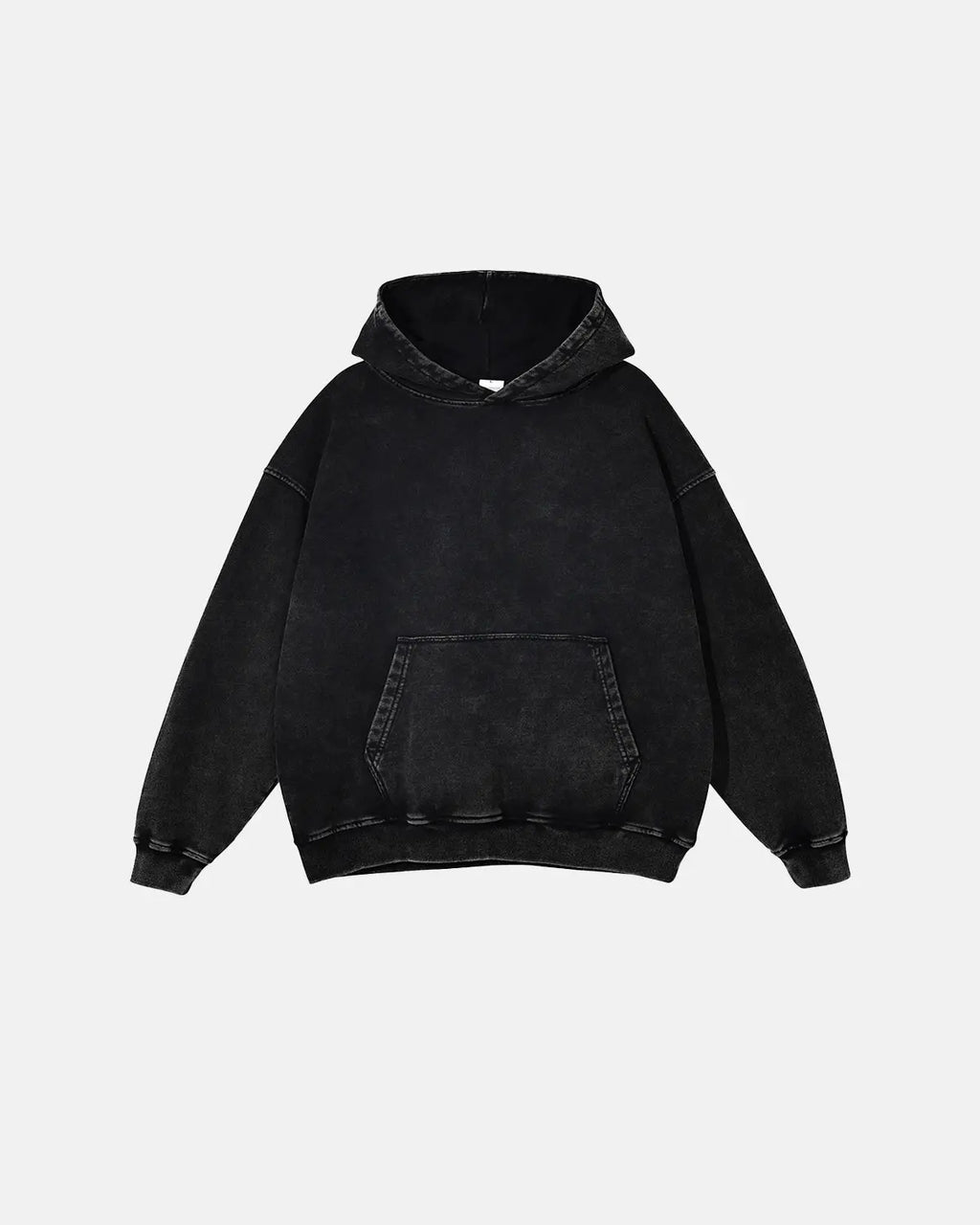 Inflation Streetwear French Terry Washed Distressed Hoodie with frayed edges and a relaxed fit, casual streetwear style.