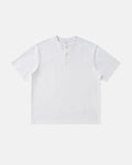 Old Money Henley Collar T-Shirt by INFLATION, featuring a classic design with a henley neckline and casual streetwear style.