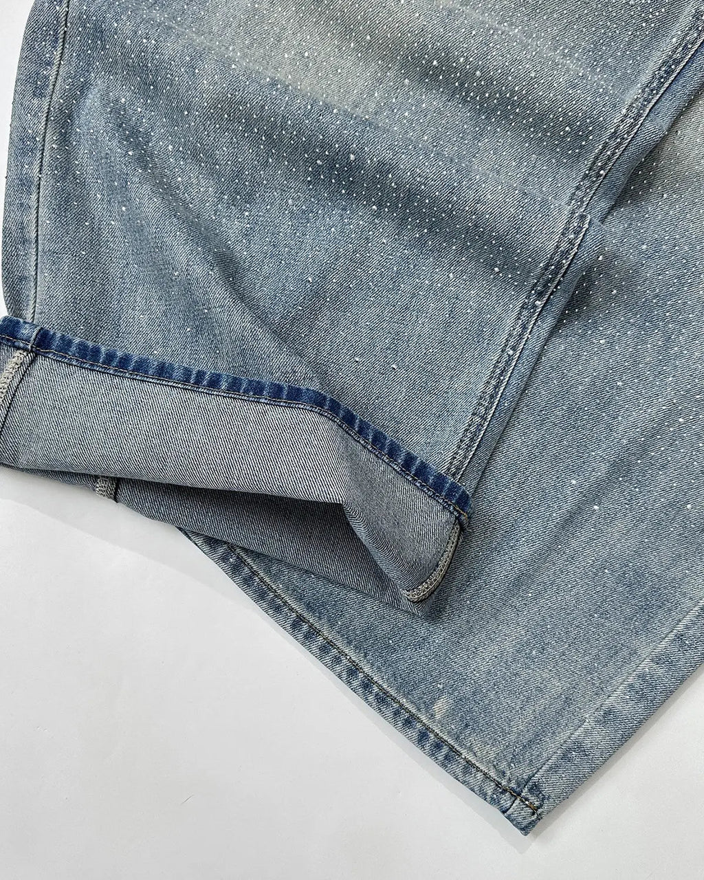 Inflation Rhinestone Washed Barrel Baggy Jeans, stylish streetwear pants with rhinestone accents and relaxed fit.