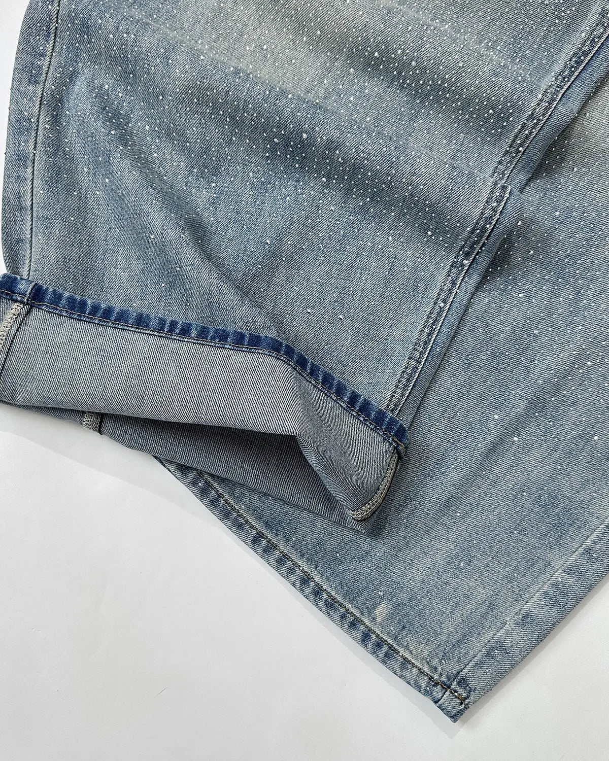 Inflation Rhinestone Washed Barrel Baggy Jeans, stylish streetwear pants with rhinestone accents and relaxed fit.