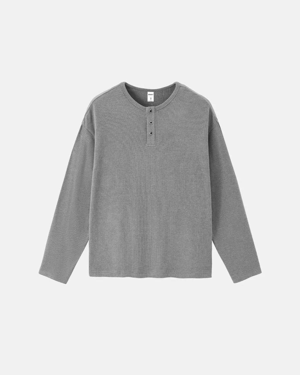 Inflation Streetwear Henley collar long sleeve T-shirt in a stylish, casual design with a comfortable fit.