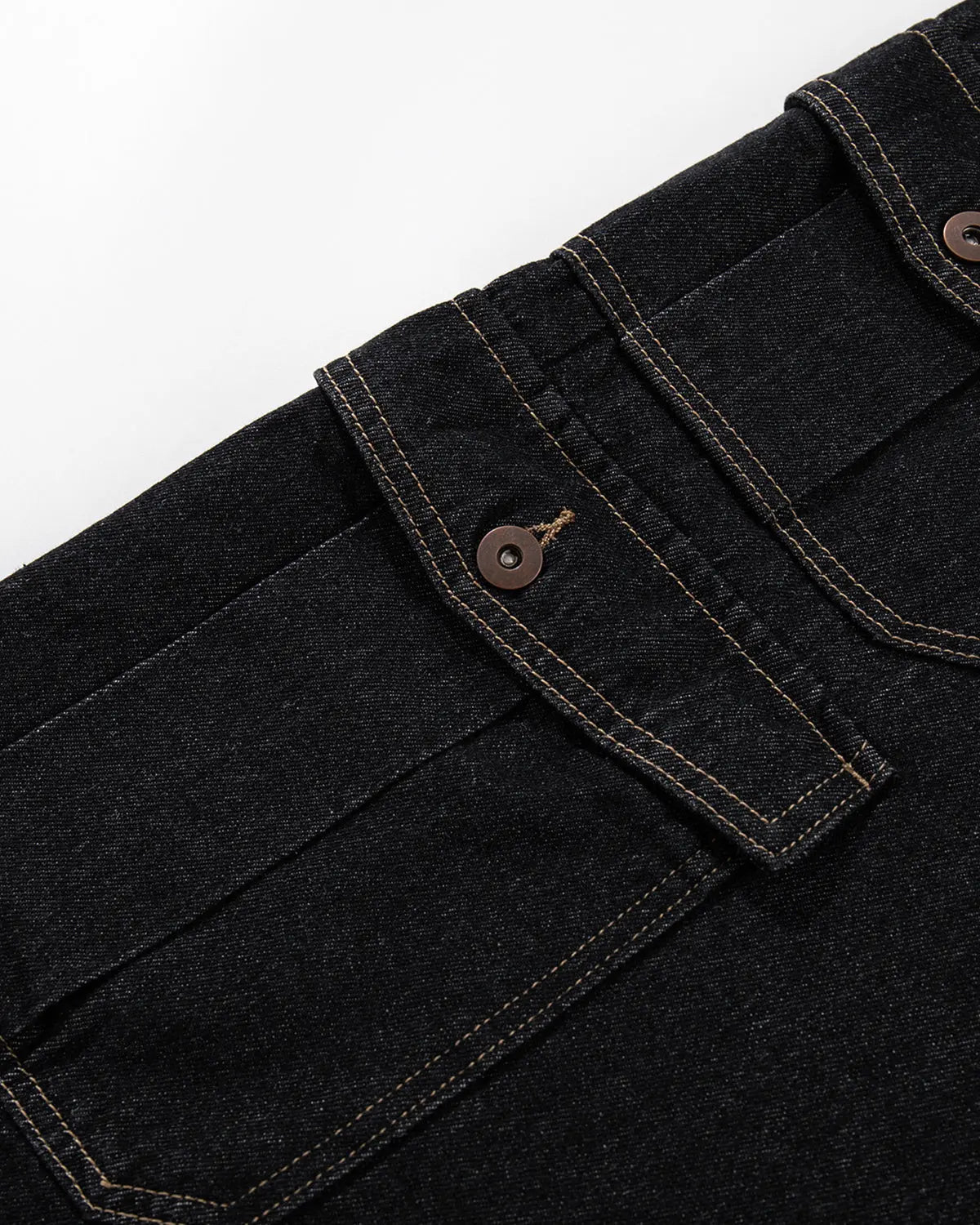 Raw denim longline cargo jorts by INFLATION, featuring distressed details, multiple pockets, and a relaxed fit for streetwear style.