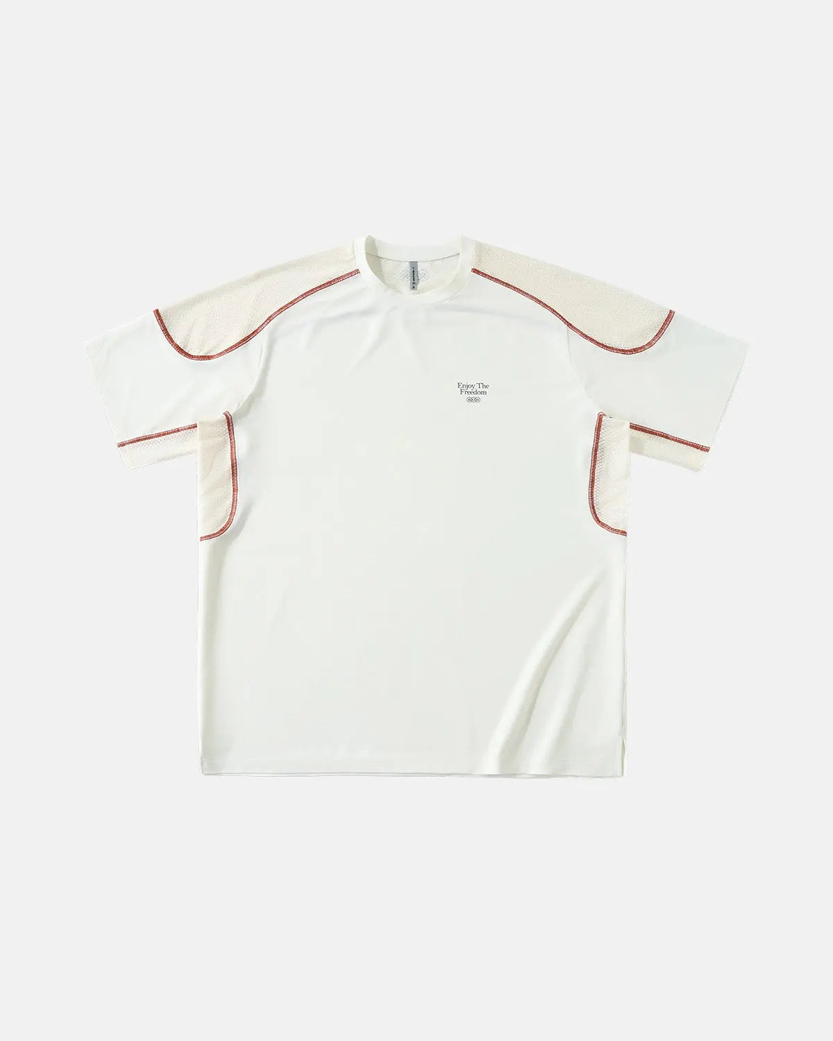 INFLATION AirFlow Contrast Panel Breathable Tee featuring stylish panel design and lightweight fabric for streetwear comfort.