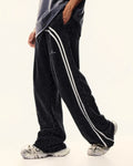 Washed ribbon wide-leg sweatpants by Flation Streetwear, featuring relaxed fit and casual style in a soft fabric.