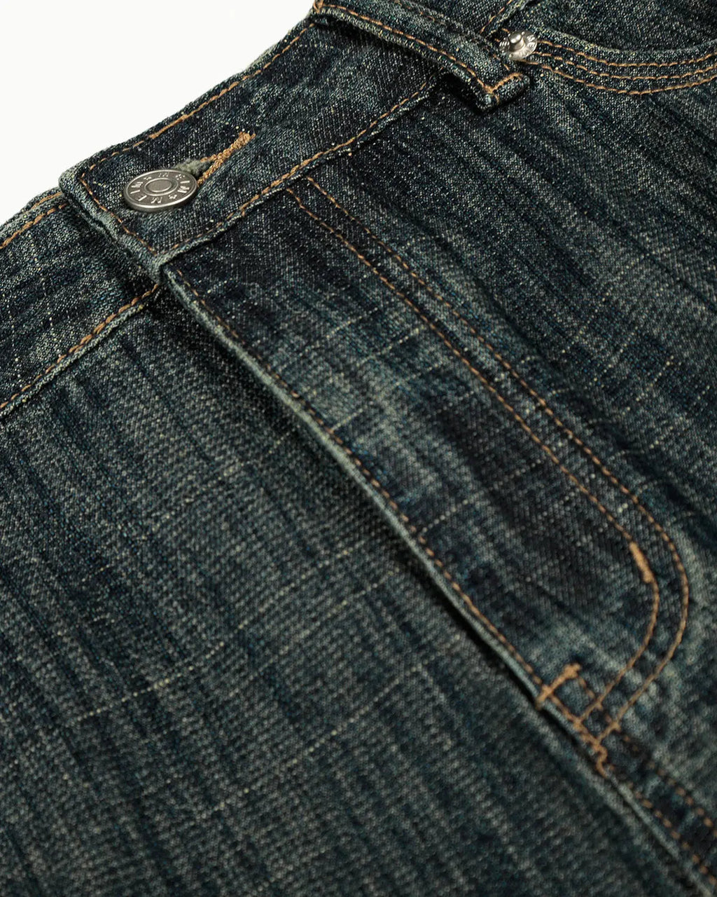 Flation Flation Streetwear cinch-back bamboo weave jeans pants with stylish design and comfortable fit, shown in natural pose.