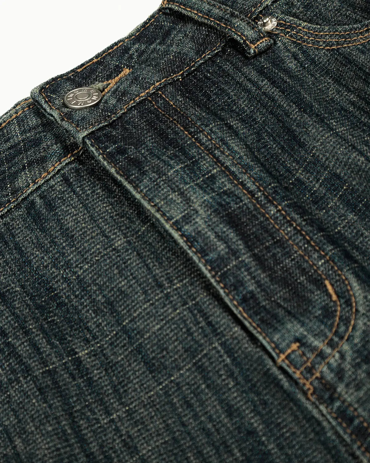 Flation Flation Streetwear cinch-back bamboo weave jeans pants with stylish design and comfortable fit, shown in natural pose.