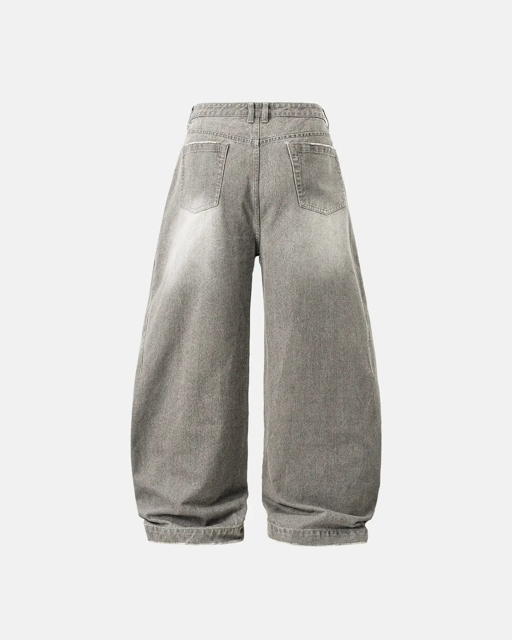Flation Washed Barrel Baggy Jeans, relaxed fit pants with a faded wash and wide-leg style, casual denim look.