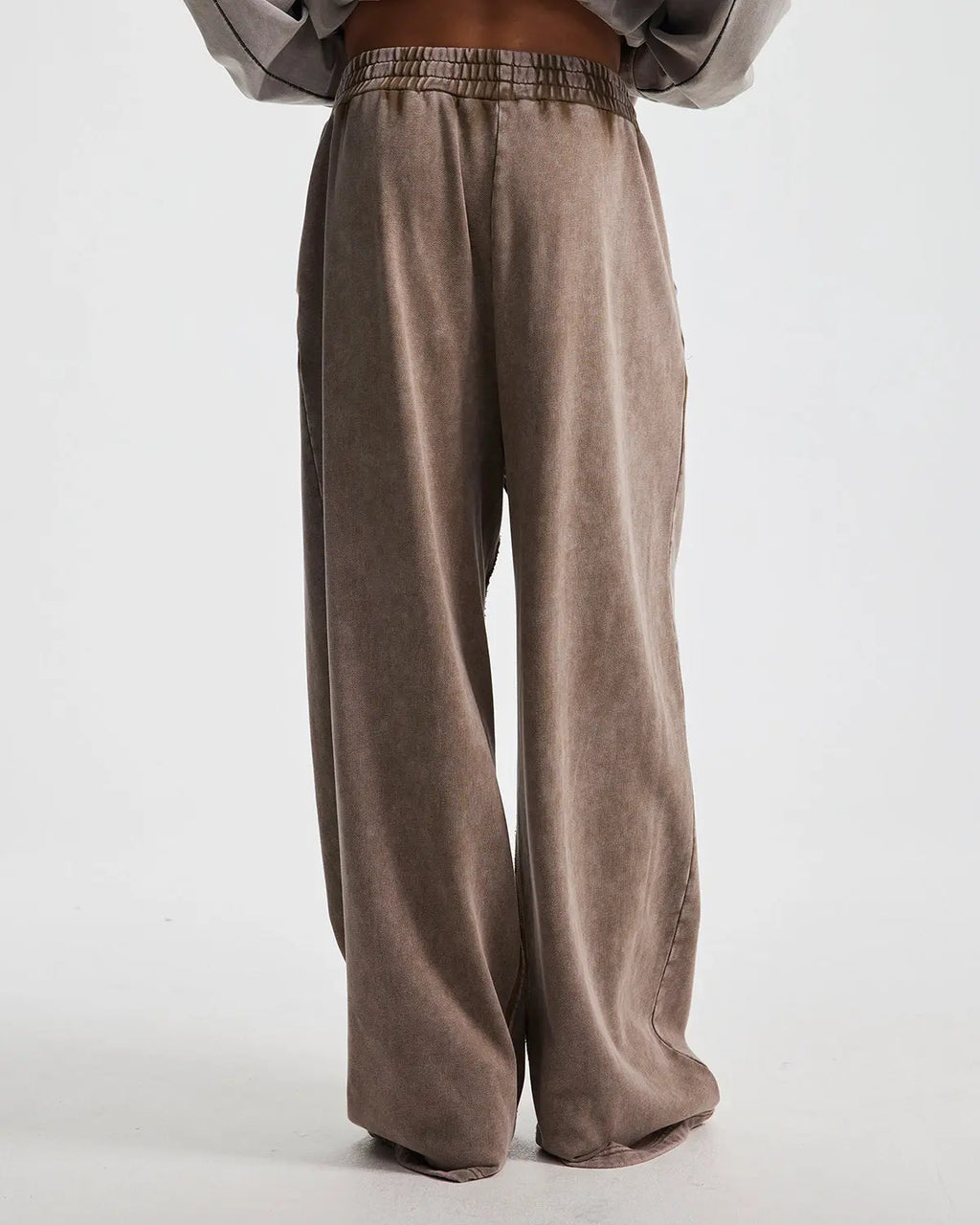 Flation Straight Leg Acid Wash Sweatpants, casual streetwear pants with a relaxed fit and distressed denim-inspired look.