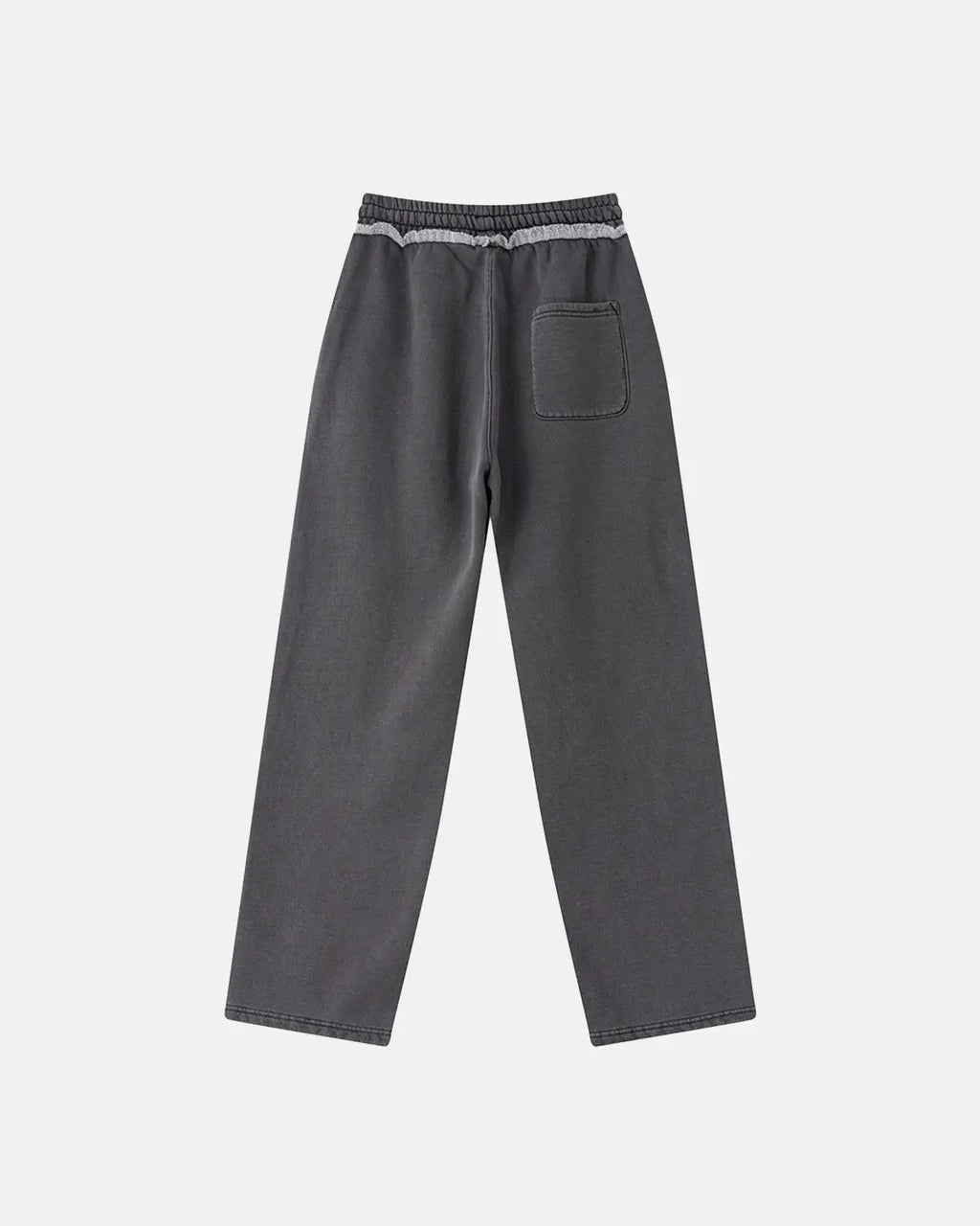 Flation Wash Patchwork Straight Leg Sweatpants shown in beige with patchwork details and relaxed fit, casual streetwear style.