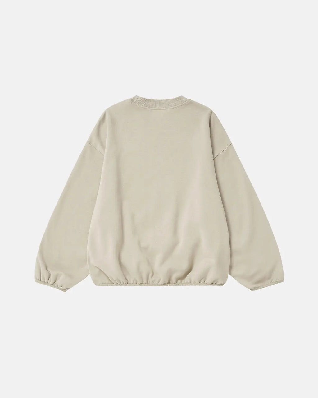 Light gray Flation brand boxy crewneck sweatshirt with a relaxed fit, made from soft, comfortable fabric.