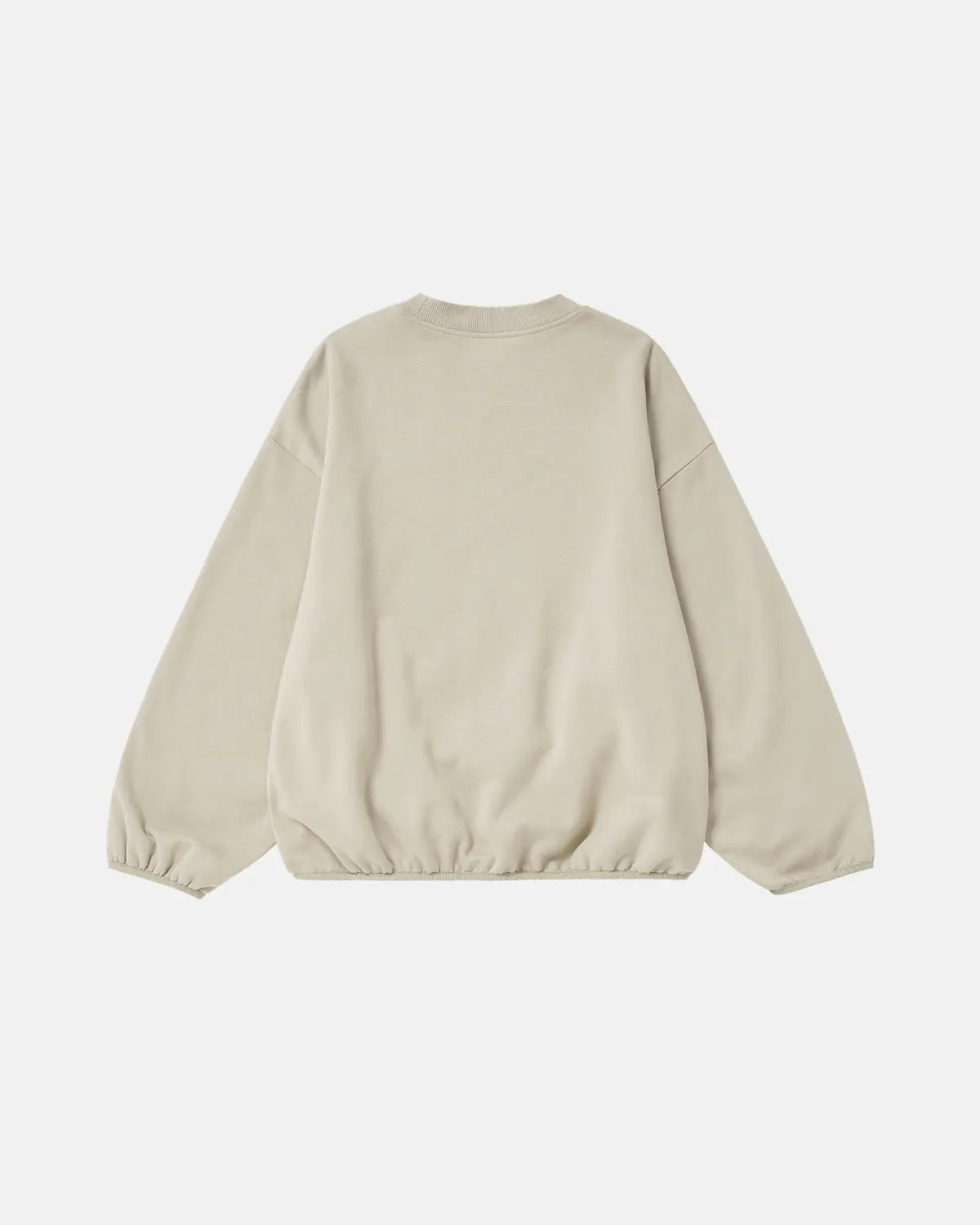 Light gray Flation brand boxy crewneck sweatshirt with a relaxed fit, made from soft, comfortable fabric.