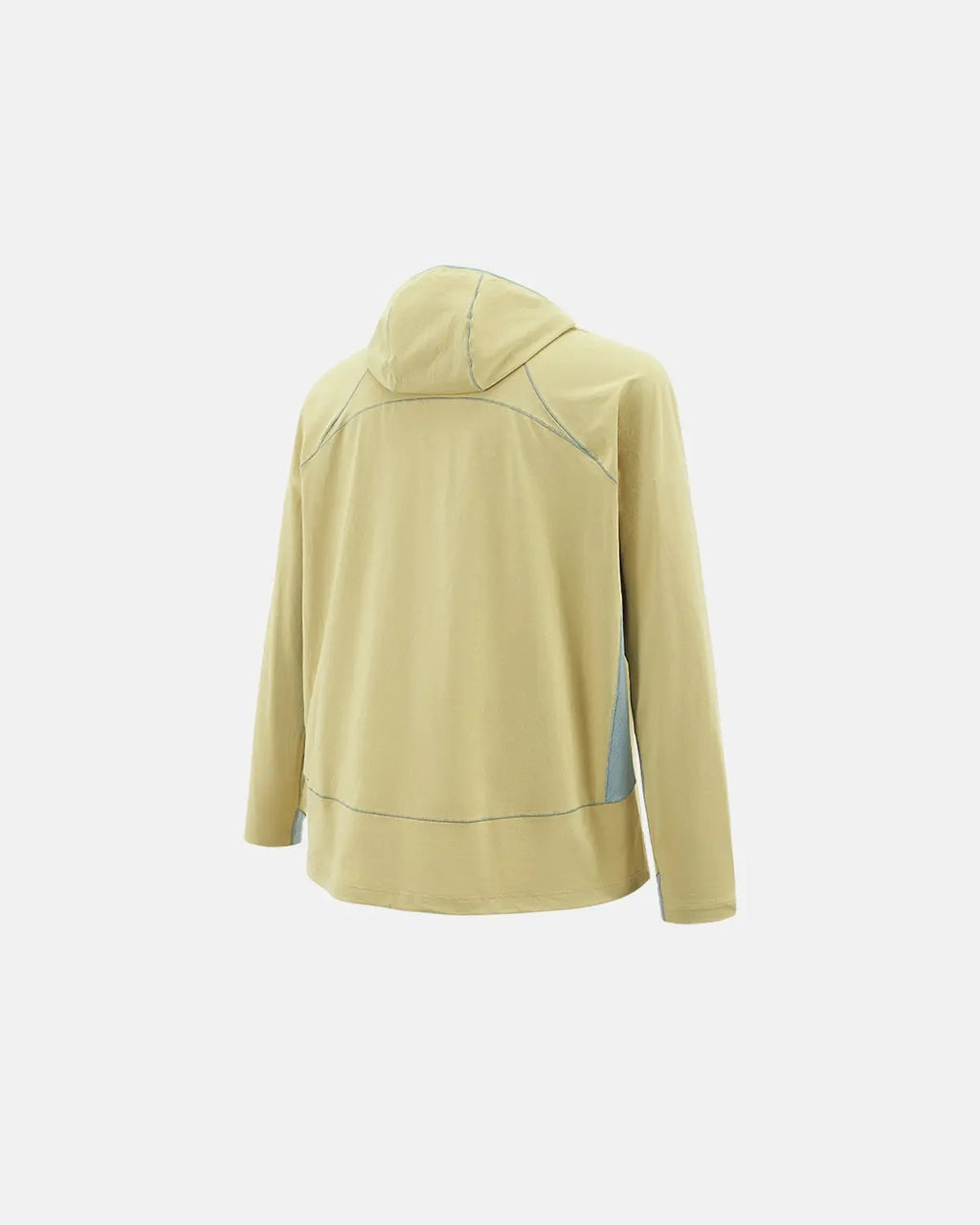 Inflation COOLMAX breathable hooded tee in black, with a hood and casual streetwear style, shown on a model.