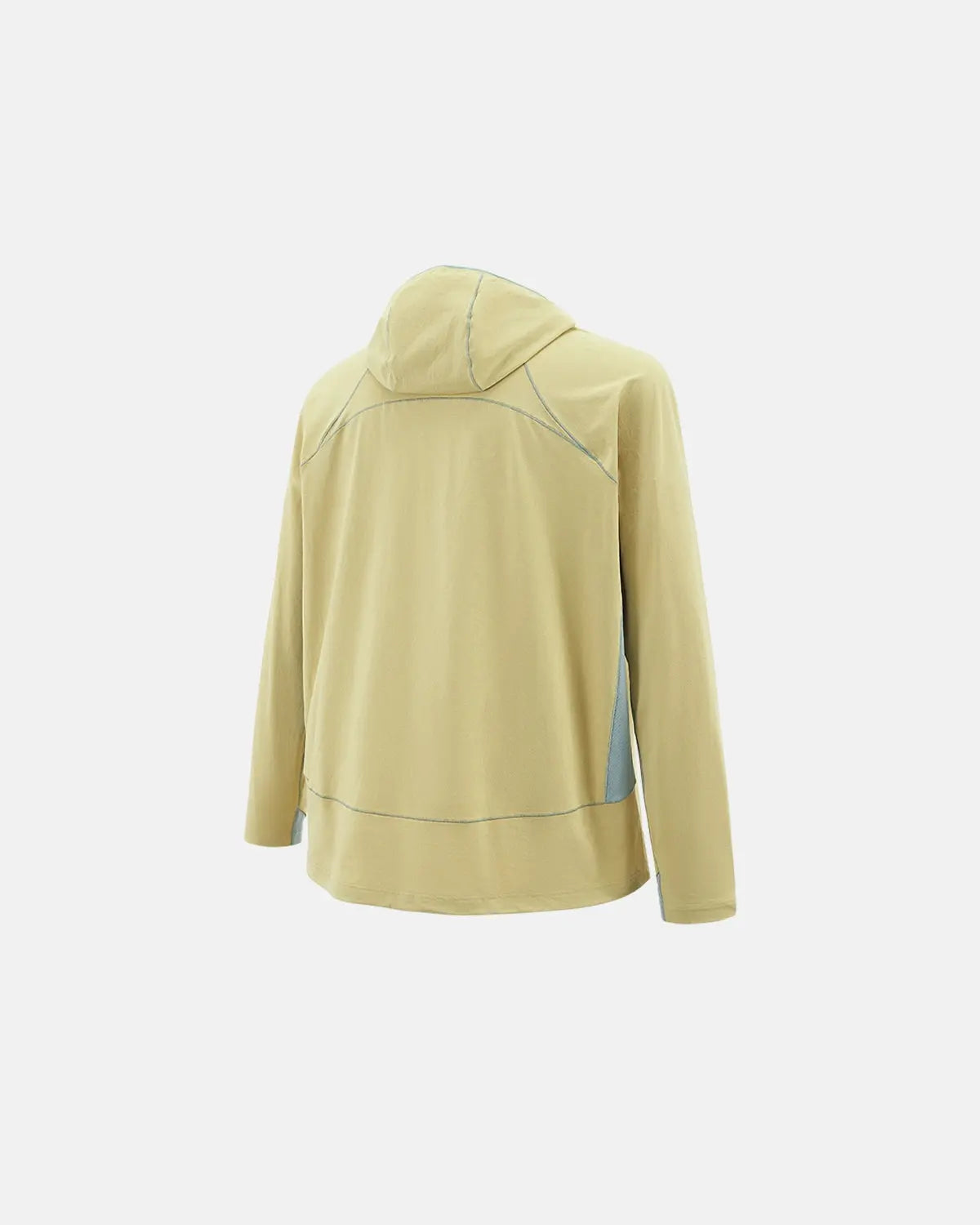 Inflation COOLMAX breathable hooded tee in black, with a hood and casual streetwear style, shown on a model.