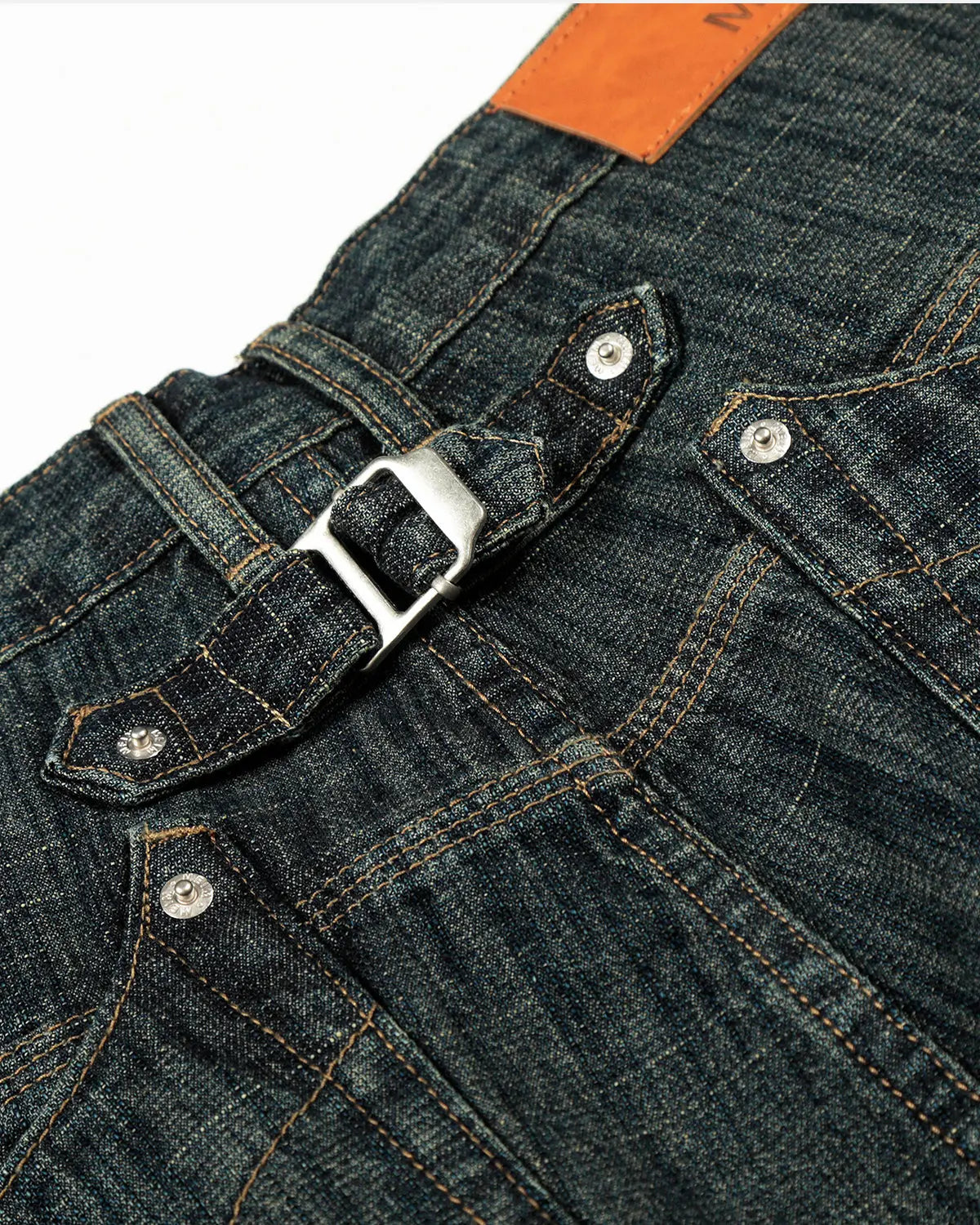 Flation streetwear Cinch Back Bamboo Weave jeans, men's pants with a relaxed fit, featuring a cinch back design and bamboo weave fabric.