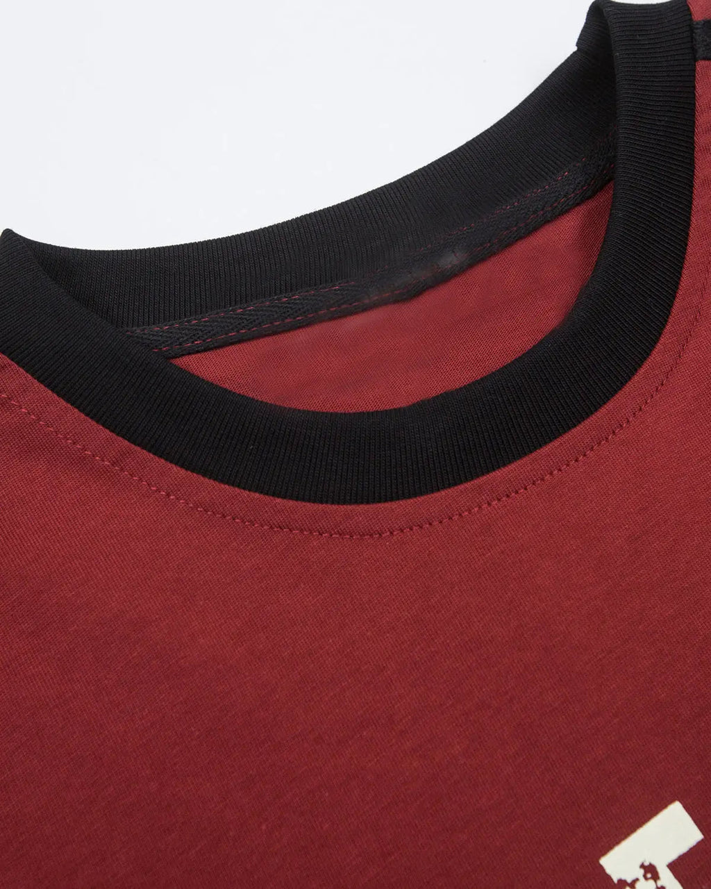 Inflation Streetwear retro letter print layered stripe T-shirt featuring bold, colorful design and casual fit.