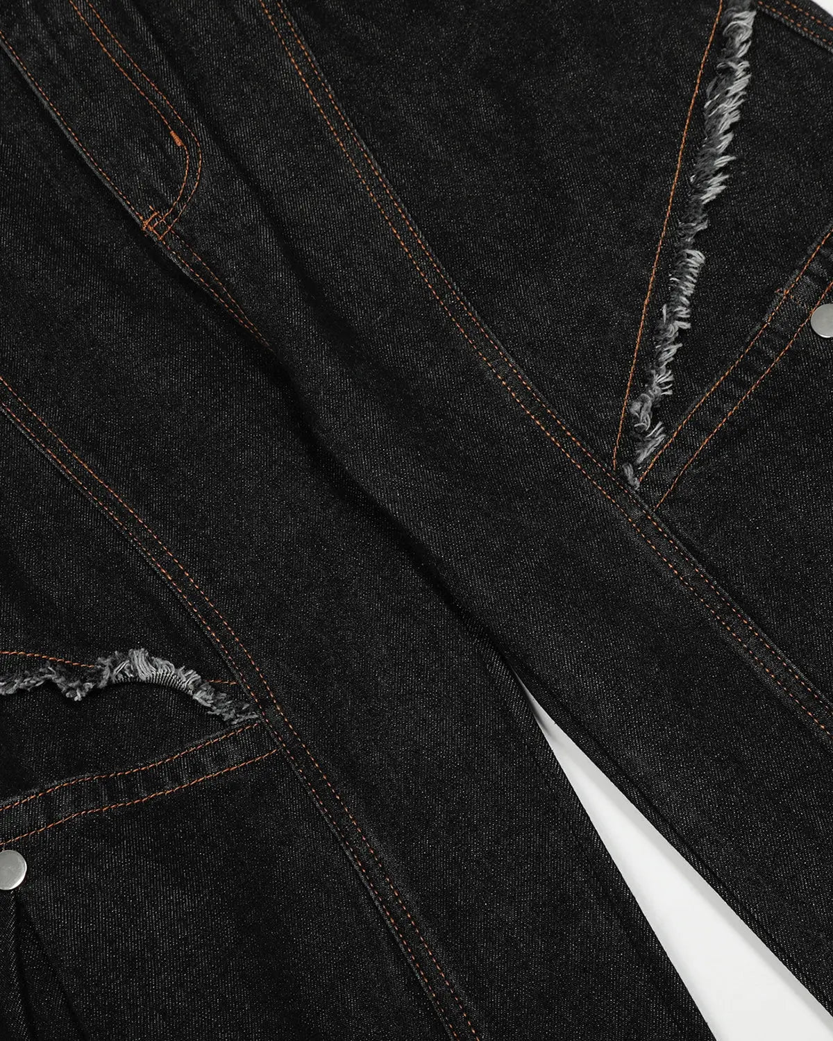 Black Super Barrel Jeans by Flation Streetwear, stylish men's pants featuring a relaxed fit and modern streetwear design.