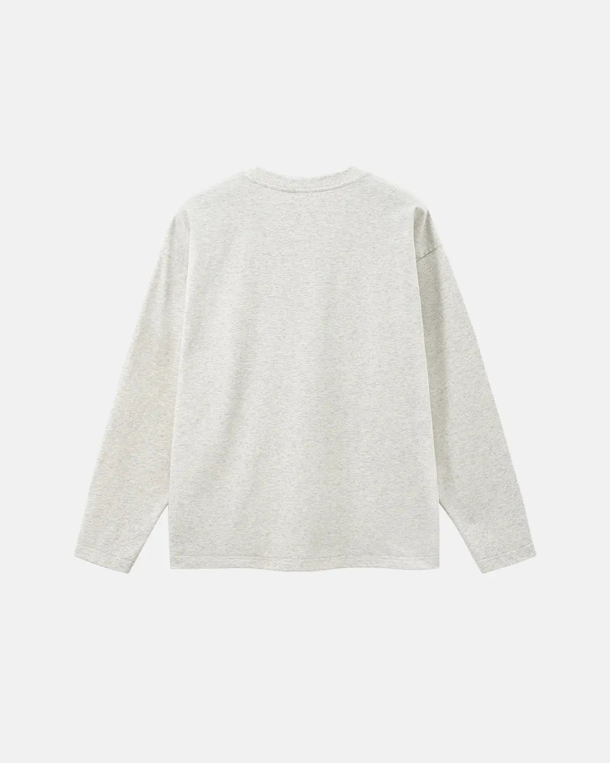 Blank white cotton long sleeve T-shirt by INFLATION, casual streetwear top with a relaxed fit and simple design.