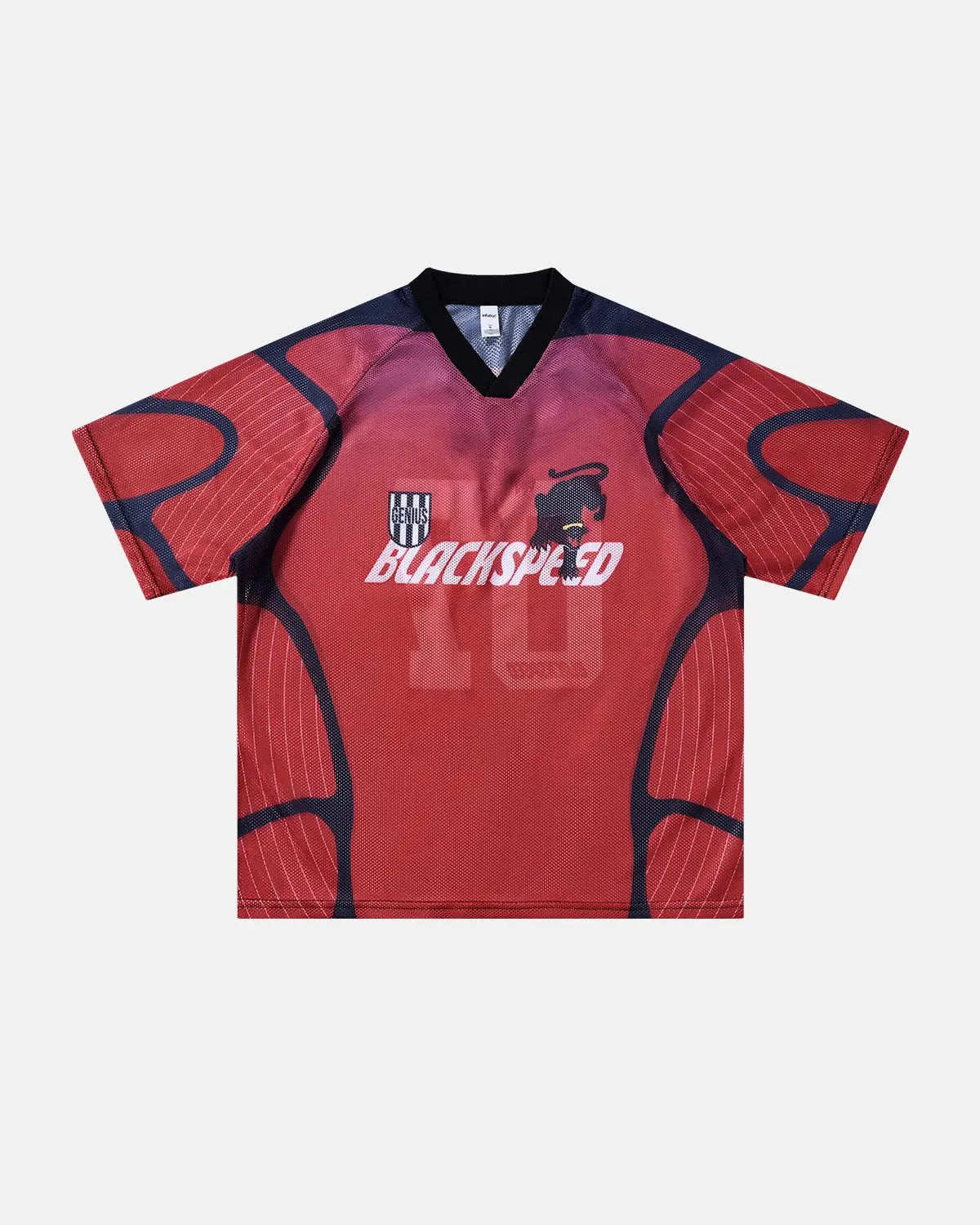 Inflation Athletic Panel Mesh Jersey T-shirt featuring breathable mesh fabric and sporty design in vibrant streetwear style.