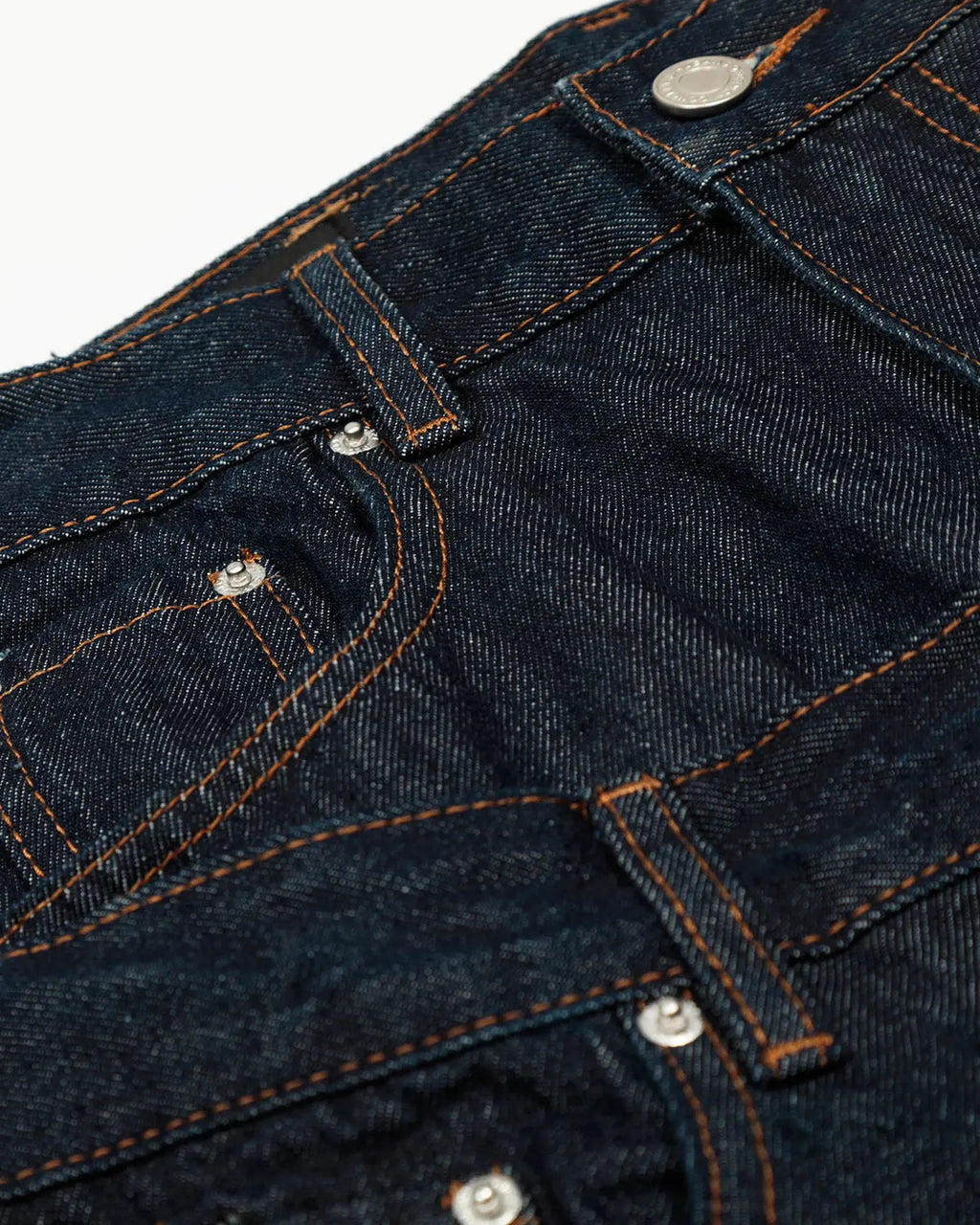 Flation Double Waist Raw Baggy Jeans showing relaxed fit, raw hem, and streetwear style on a model.