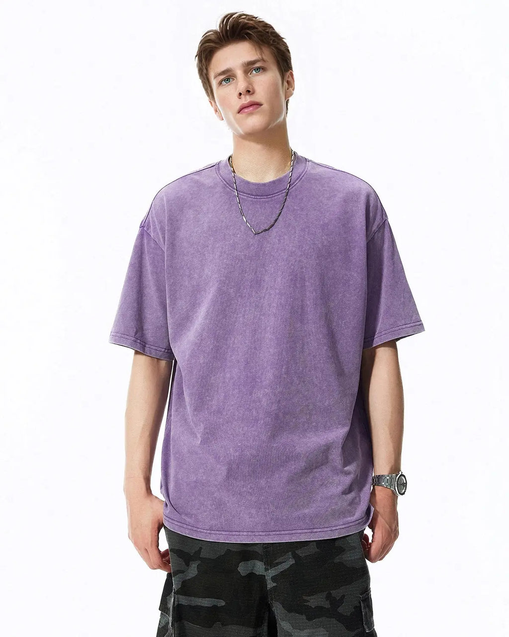 White snowflake wash tee by Flation Streetwear featuring a relaxed fit and snowflake graphic design on soft cotton fabric.
