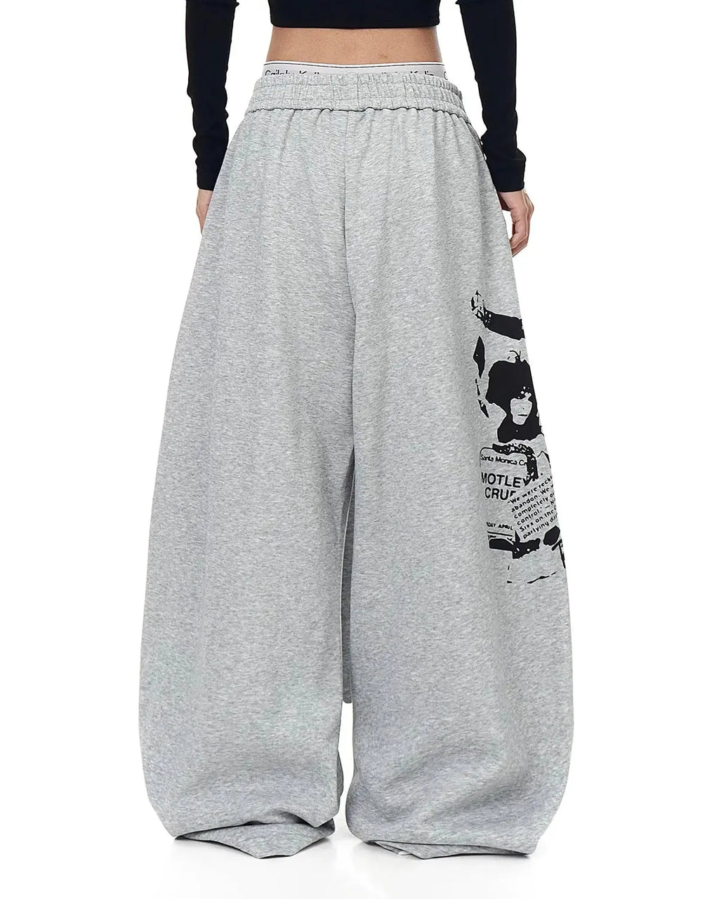 Inflation streetwear graphic printing baggy sweatpants with bold design, loose fit, and comfortable fabric for casual style.