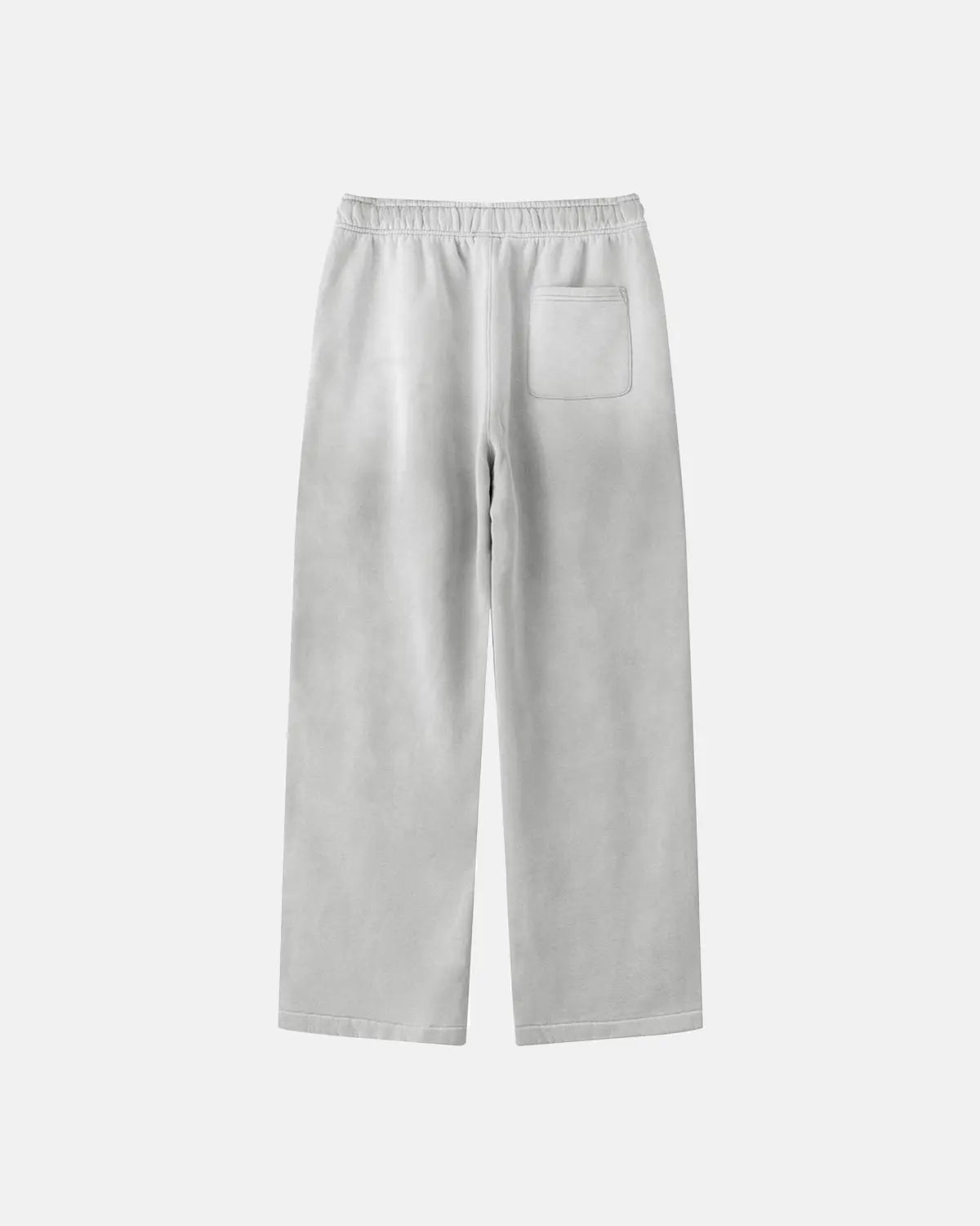 Straight-leg acid wash sweatpants by Flation streetwear, featuring a relaxed fit and faded denim look.
