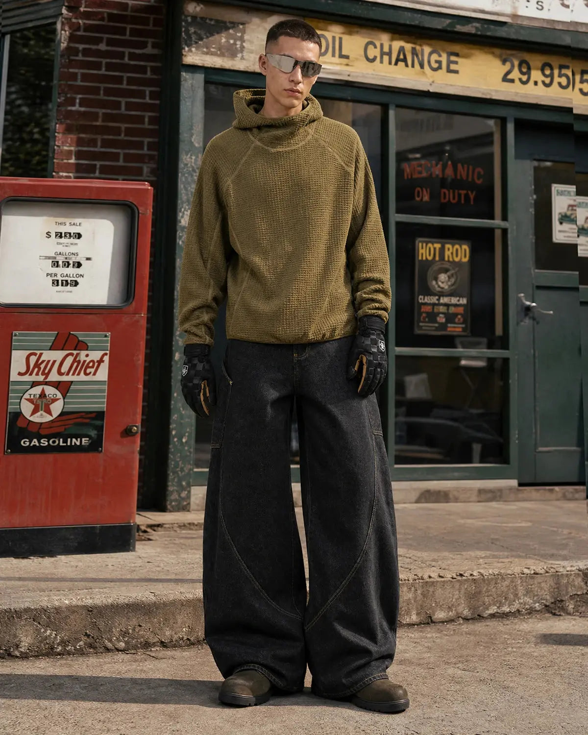 Inflation Super Raw Barrel Jeans by Flation featuring distressed denim, raw hem, and streetwear style for a casual look.