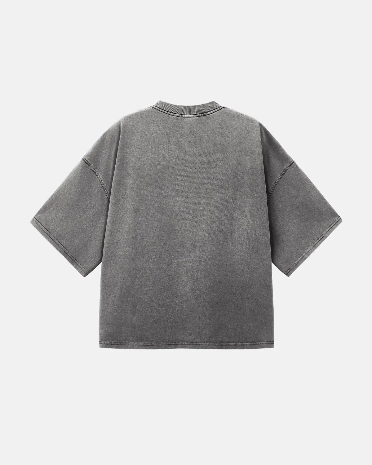Distressed boxy washed T-shirt by Flation Streetwear featuring a relaxed fit and vintage-inspired design.