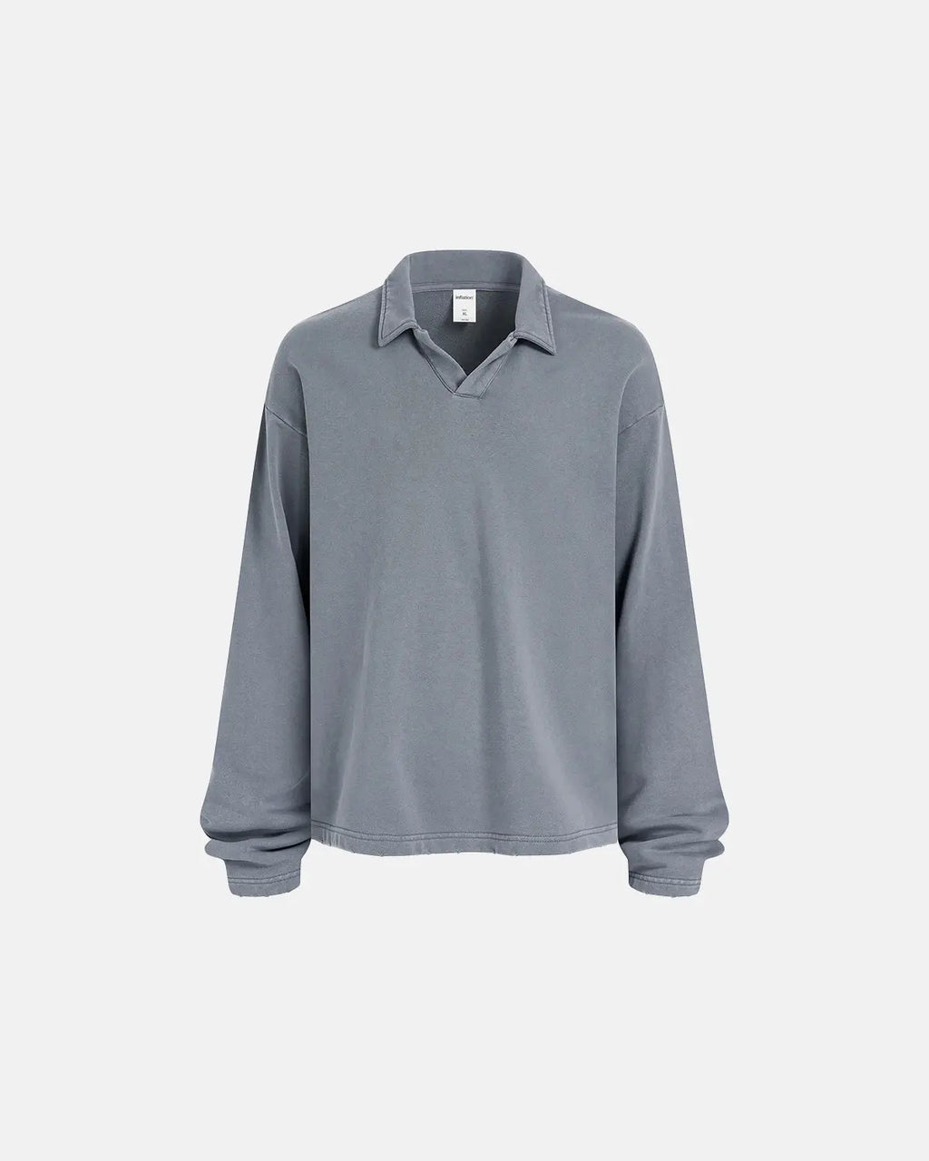 Inflation Streetwear acid wash polo shirt, casual t-shirt with a vintage-inspired distressed design, stylish and comfortable.