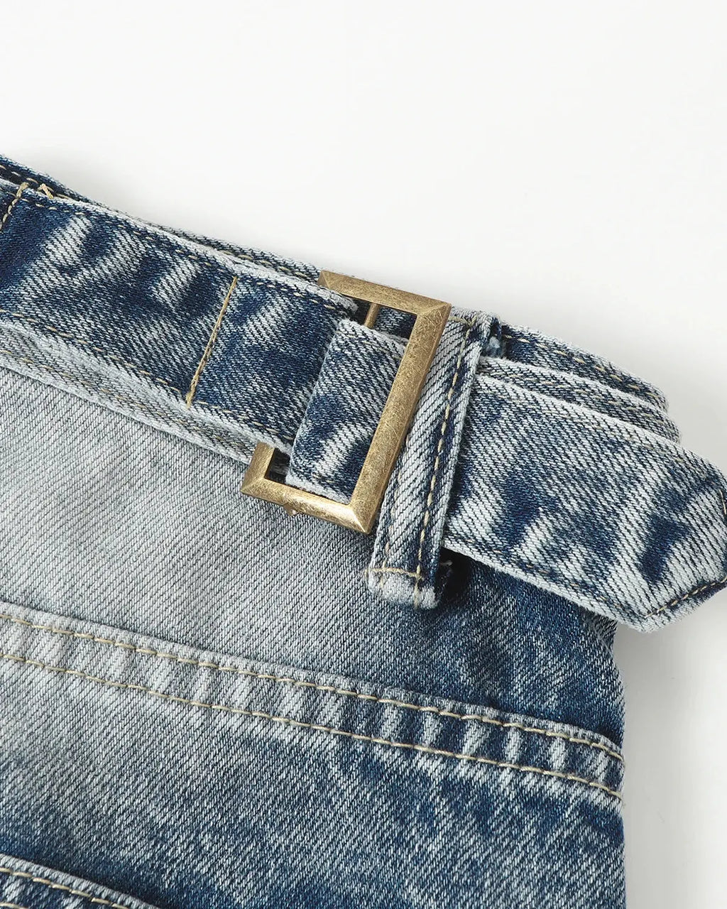 Inflation Streetwear Cinch Back Deconstructed Distressed Barrel Jeans, casual denim pants with a relaxed fit and distressed detailing.