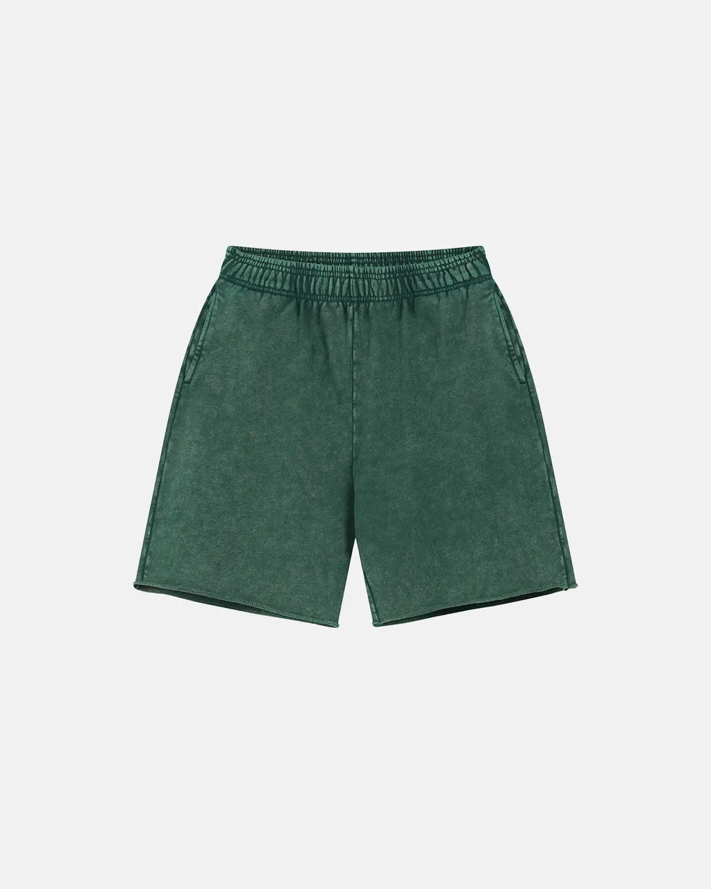 Inflation heavyweight washed sweat shorts, casual streetwear pants in soft, faded fabric with relaxed fit and drawstring waistband.